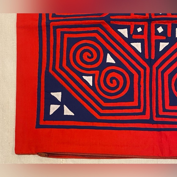 Vintage Hand Appliquéd Quilt pillow case w/ zipper Mola/Egyptian textile art - Picture 6 of 11